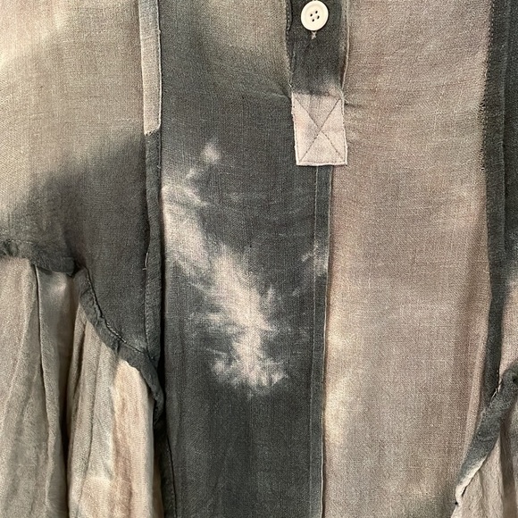 L!NK x OGI ANTUNAC Multicolor Gray Button Up Hooded Bubble Dress Pockets Unique - Picture 12 of 16